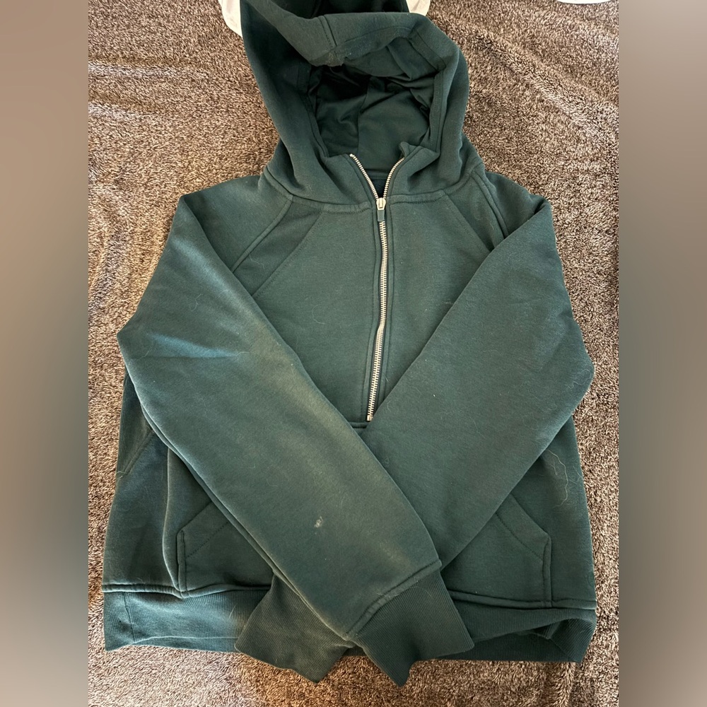 Green quarter zip